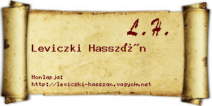 Leviczki Hasszán névjegykártya